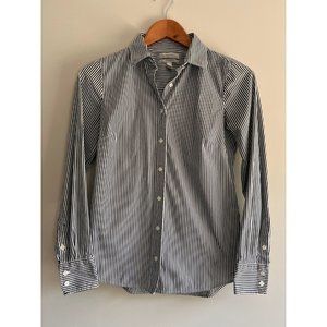 J. Crew Black & White Striped Button Down Shirt